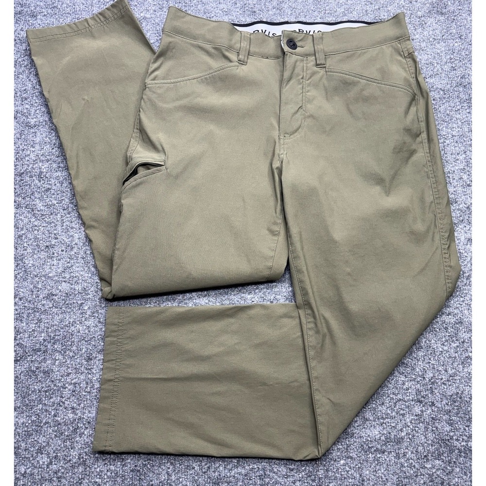 Orvis Mens Performance Utility Pants Olive Green Stretch Hiking 32x30